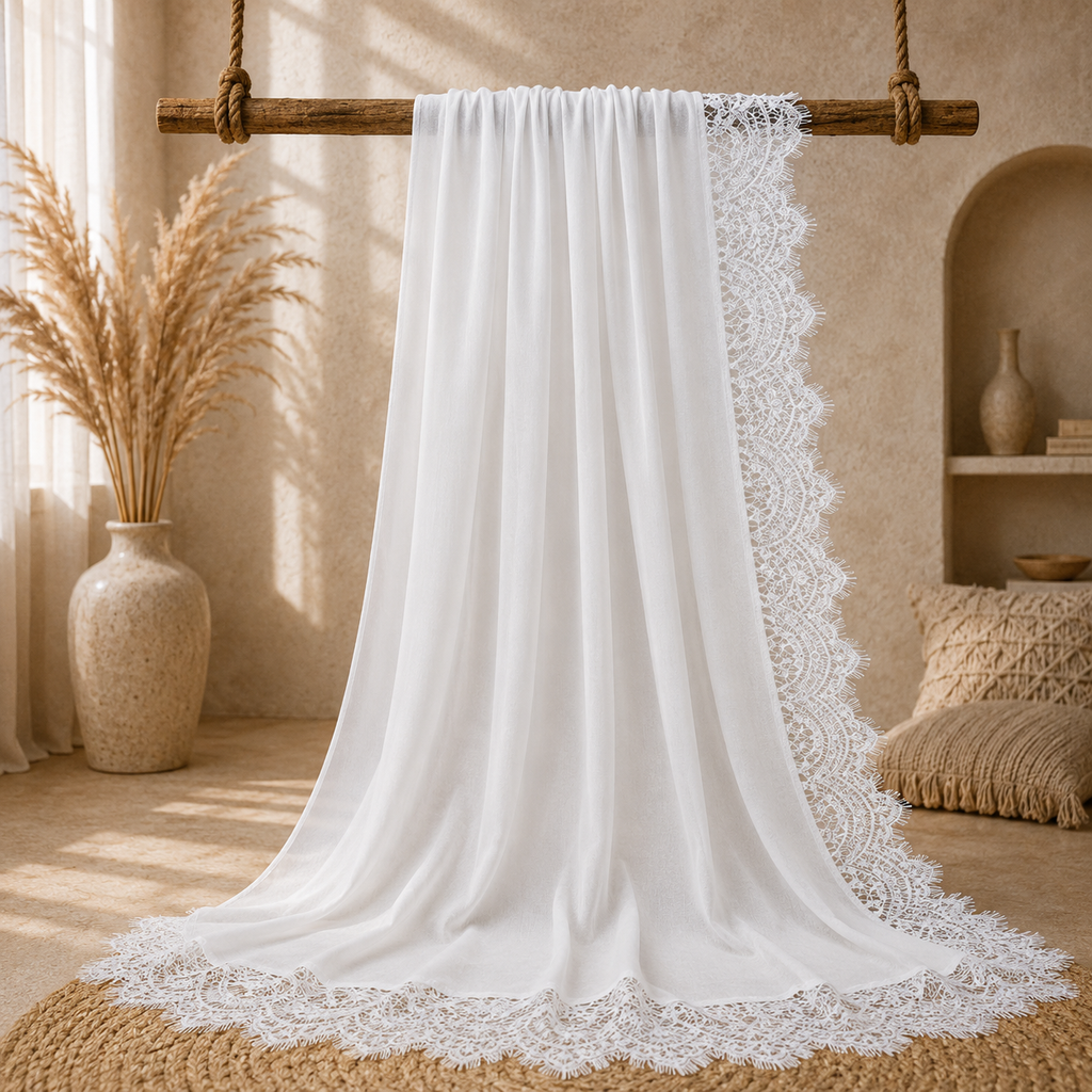 Lace-Trim Modal Hijab