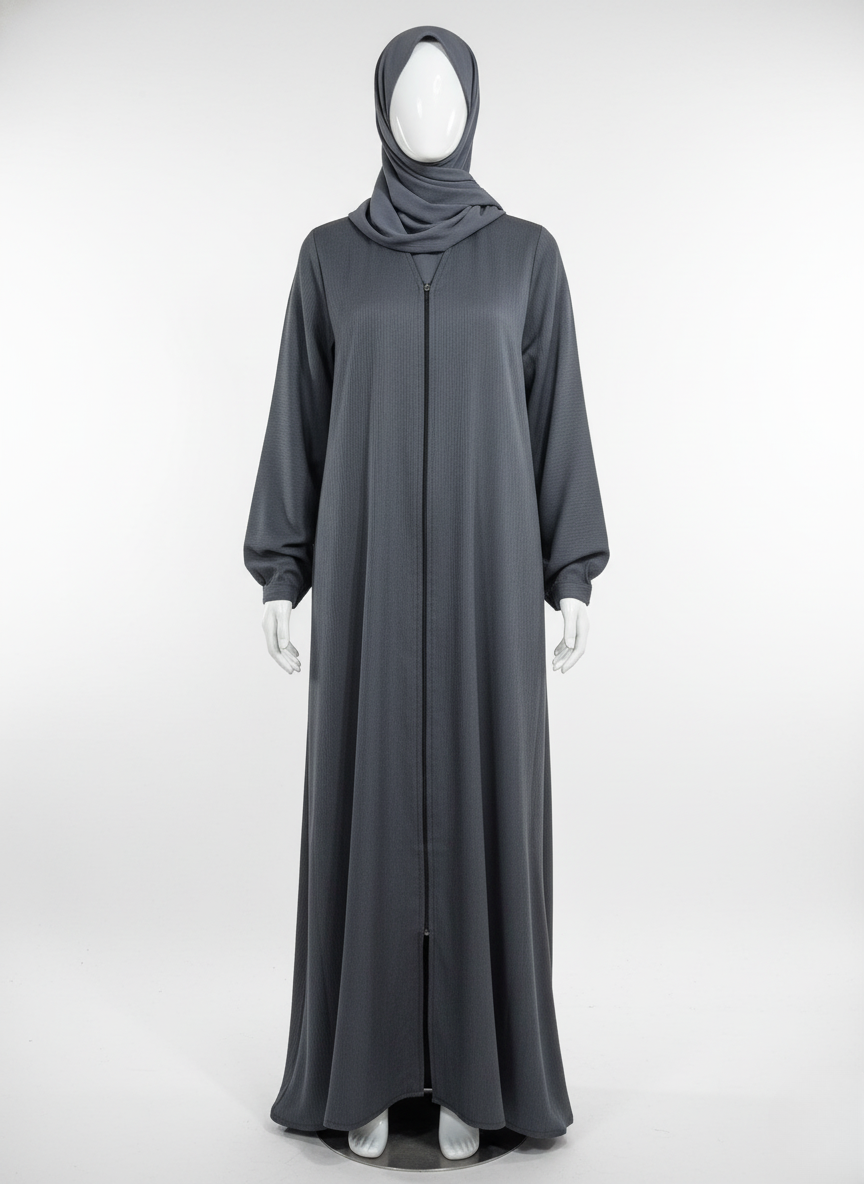 The Everyday Essential: Front Zipped Plain Abayas
