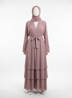 Sophisticated Plain Layered Abaya