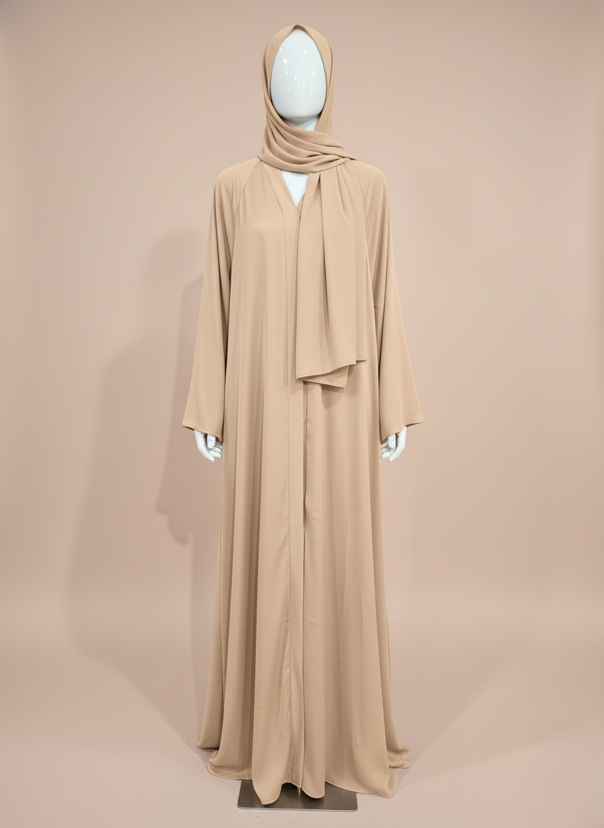 Elegant Umbrella-Shaped Nida Abaya with Shiny Finish
