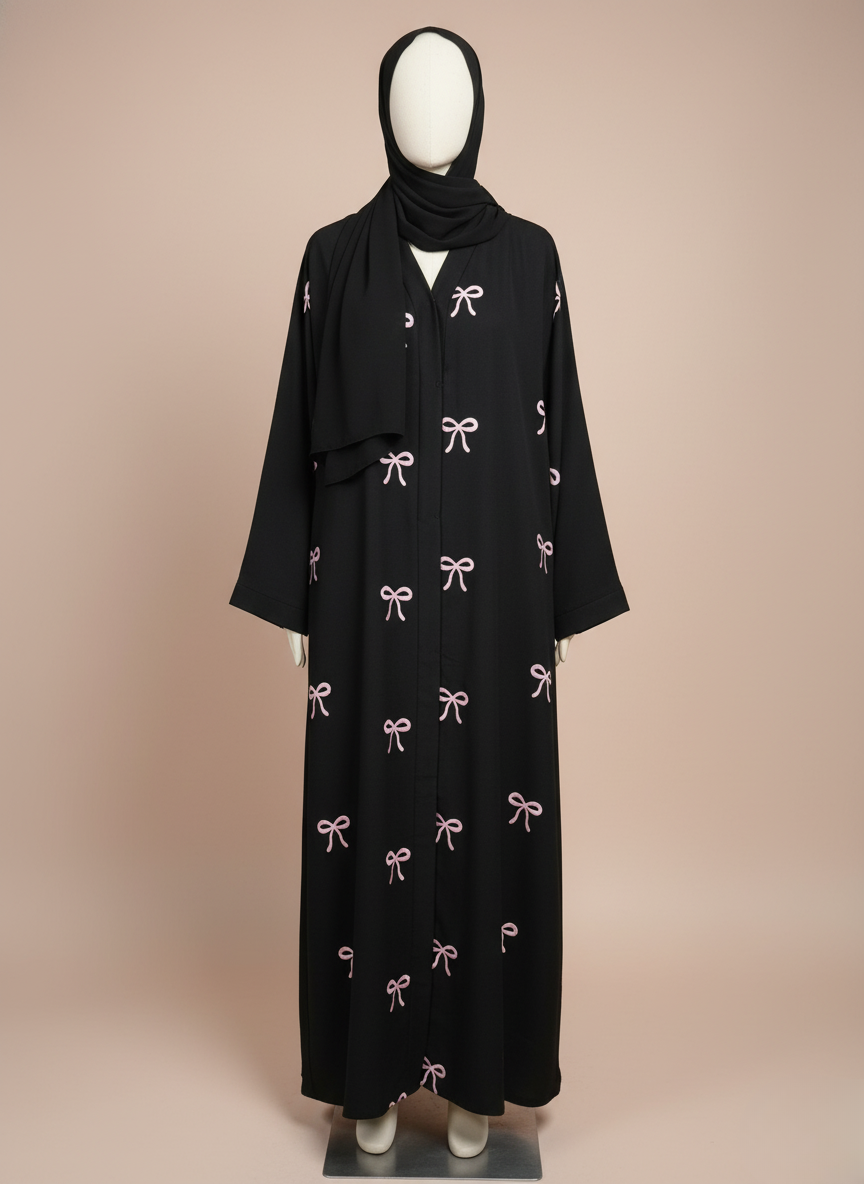 The Bow-tiful Pink Bow Abaya