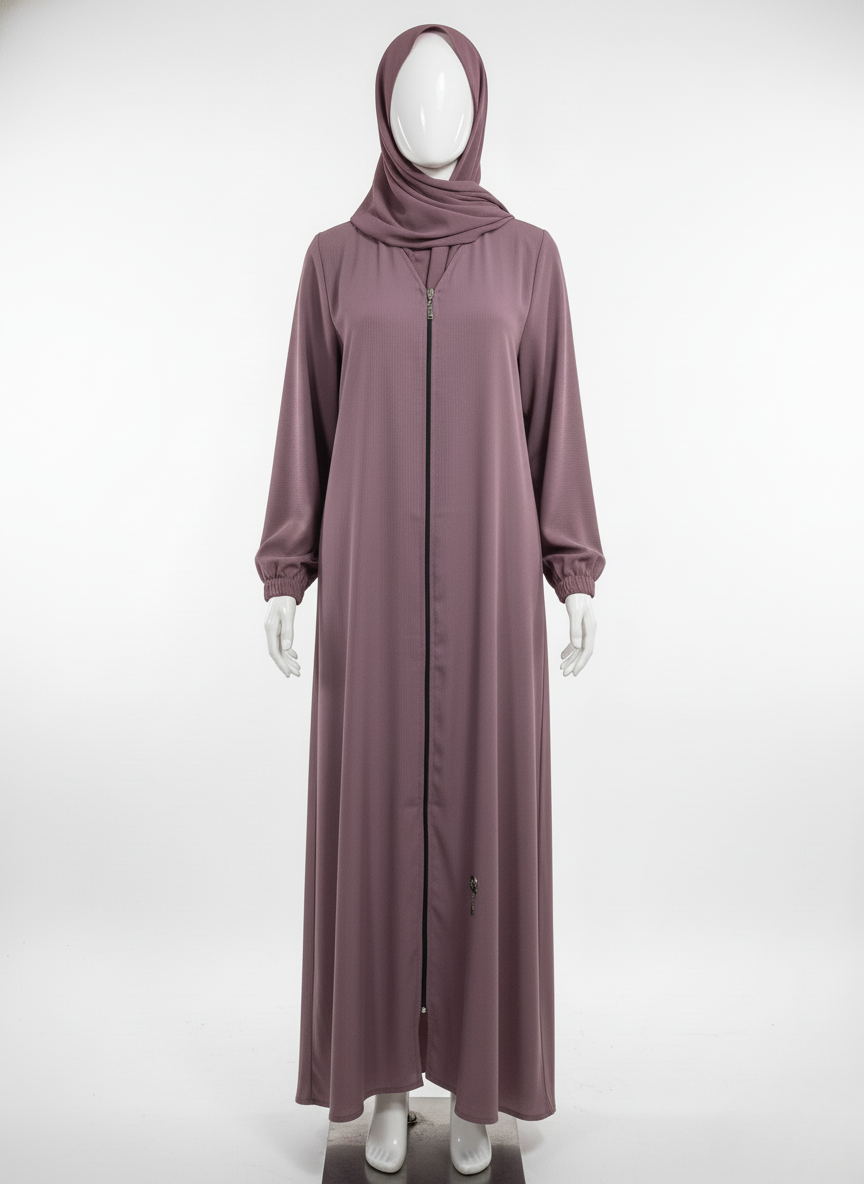 The Everyday Essential: Front Zipped Plain Abayas