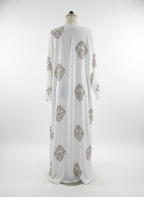 Elegant White and Brown Embroidered Set