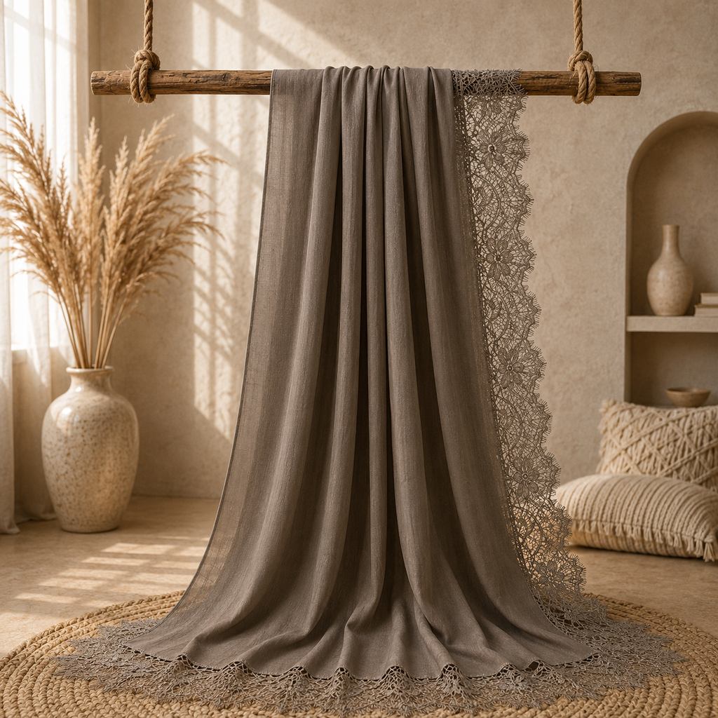 Lace-Trim Modal Hijab