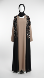 Black and Brown Floral Embroidery
