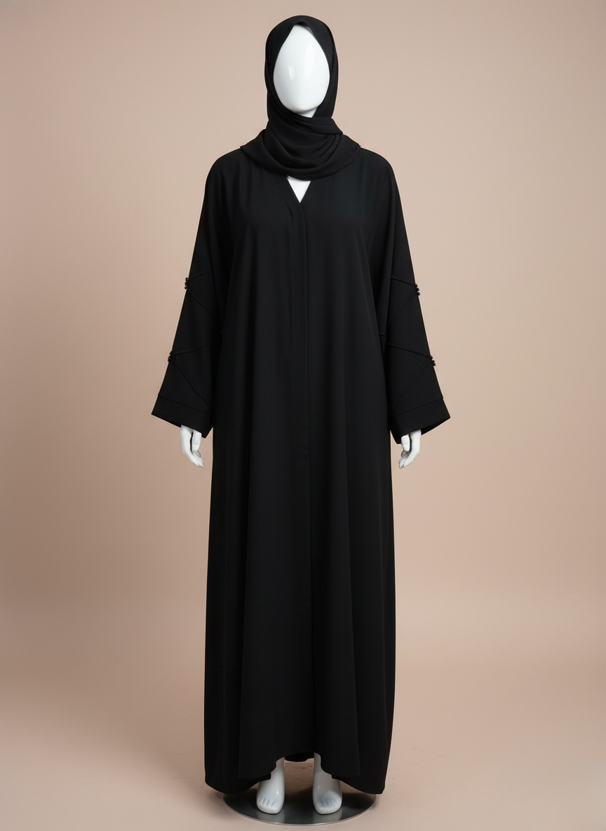 Graceful Beaded Sleeves Abaya