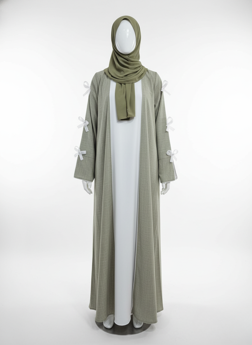 Chic Bow-Tie Sleeve Abaya