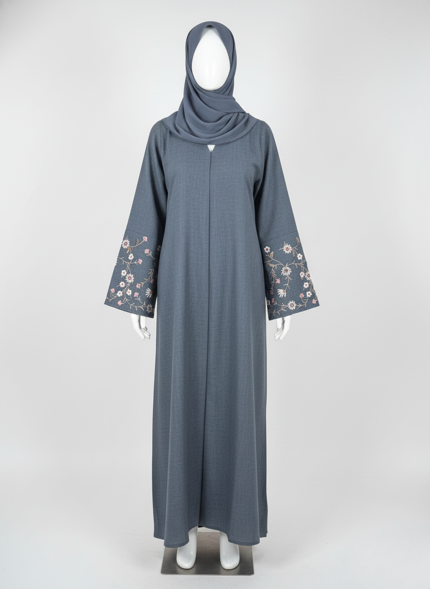 Denim Grace – Embroidered Sleeve