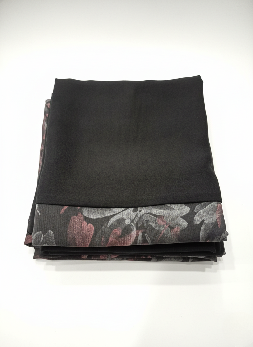 Blush Blossom Black Printed Abaya