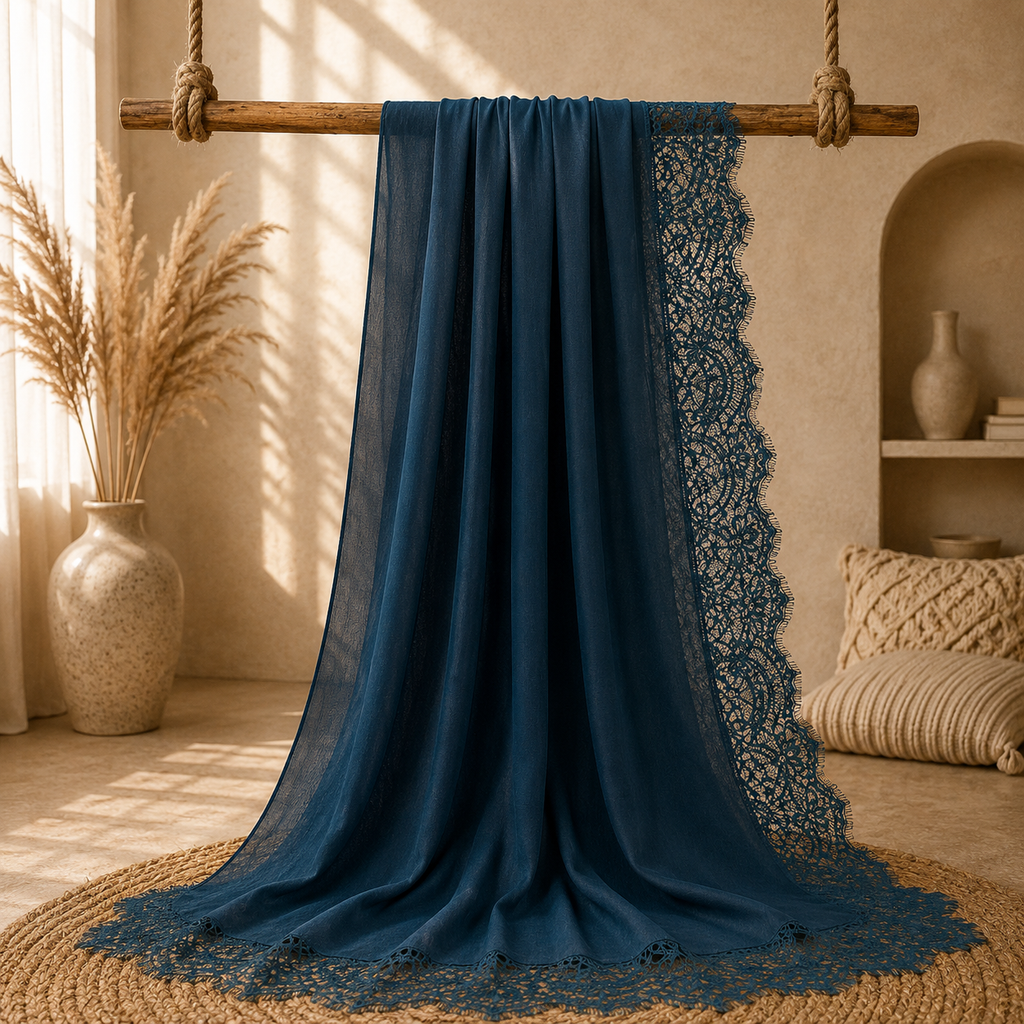 Lace-Trim Modal Hijab