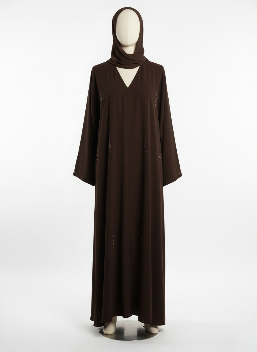 Front-Closed Elegant Beaded Abaya