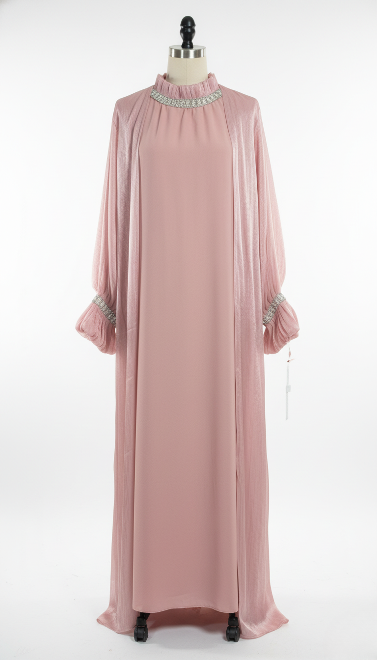Luxury Beaded Pink Abaya