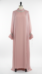 Luxury Beaded Pink Abaya