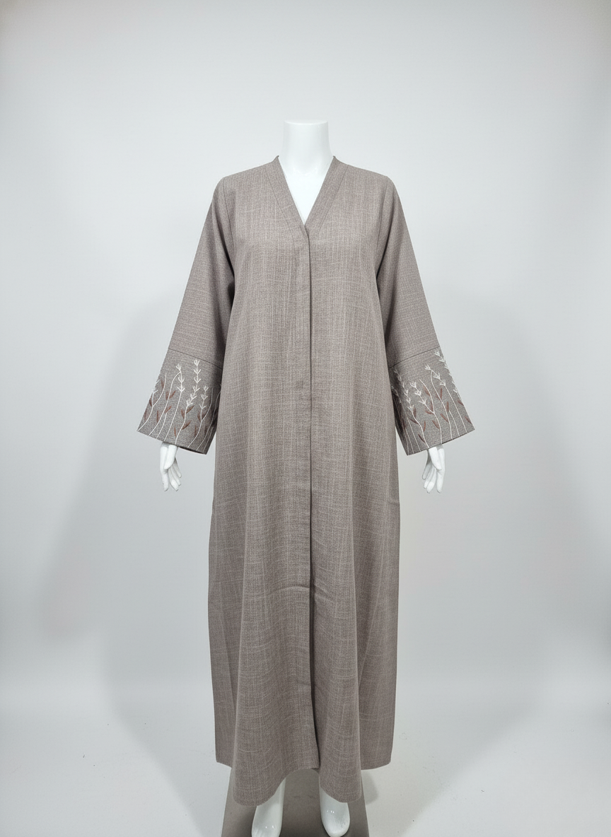 Embroidered Sleeve Classic Abaya
