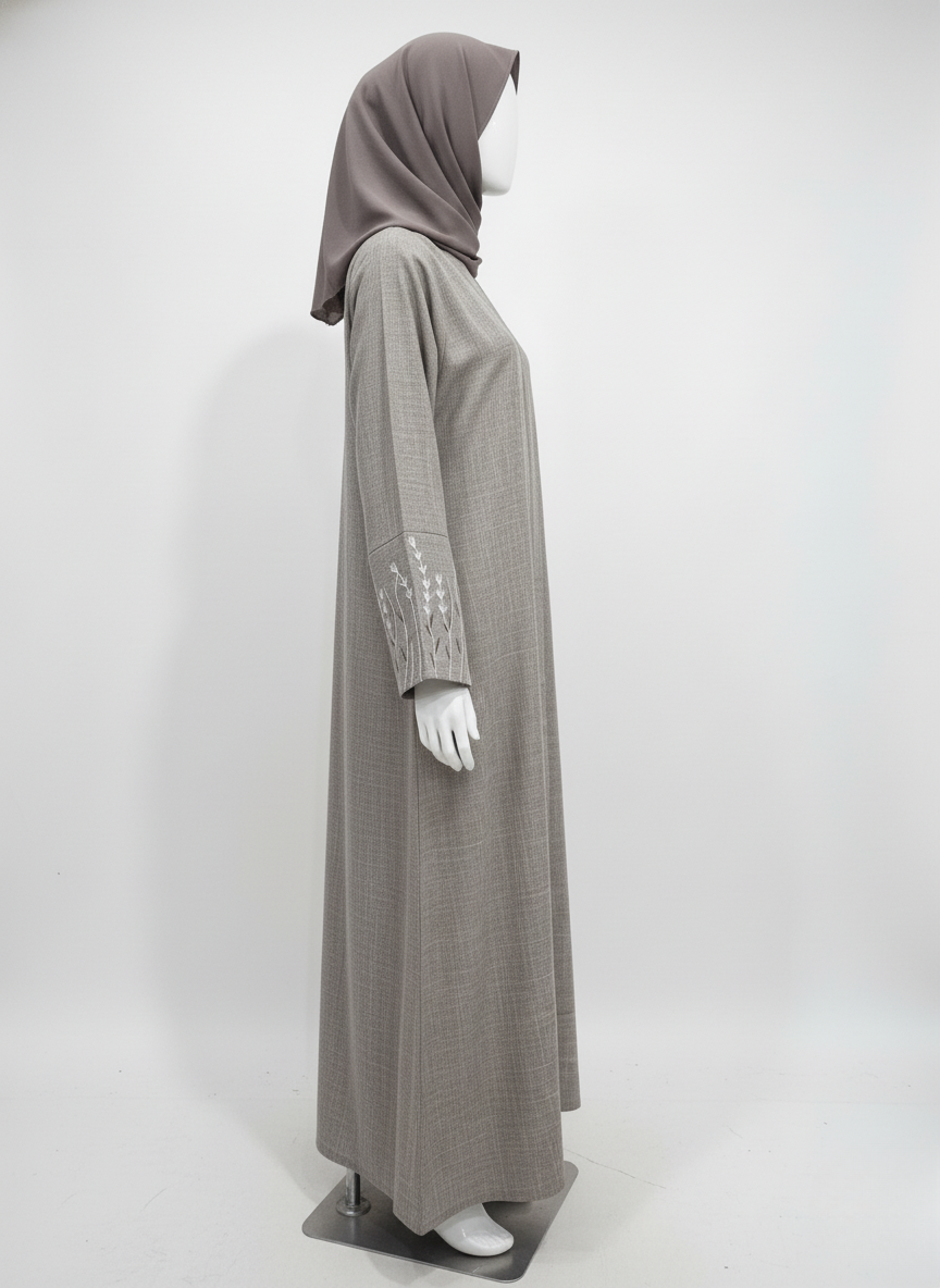 Embroidered Sleeve Classic Abaya