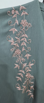 Front and sleeve embroidery green
