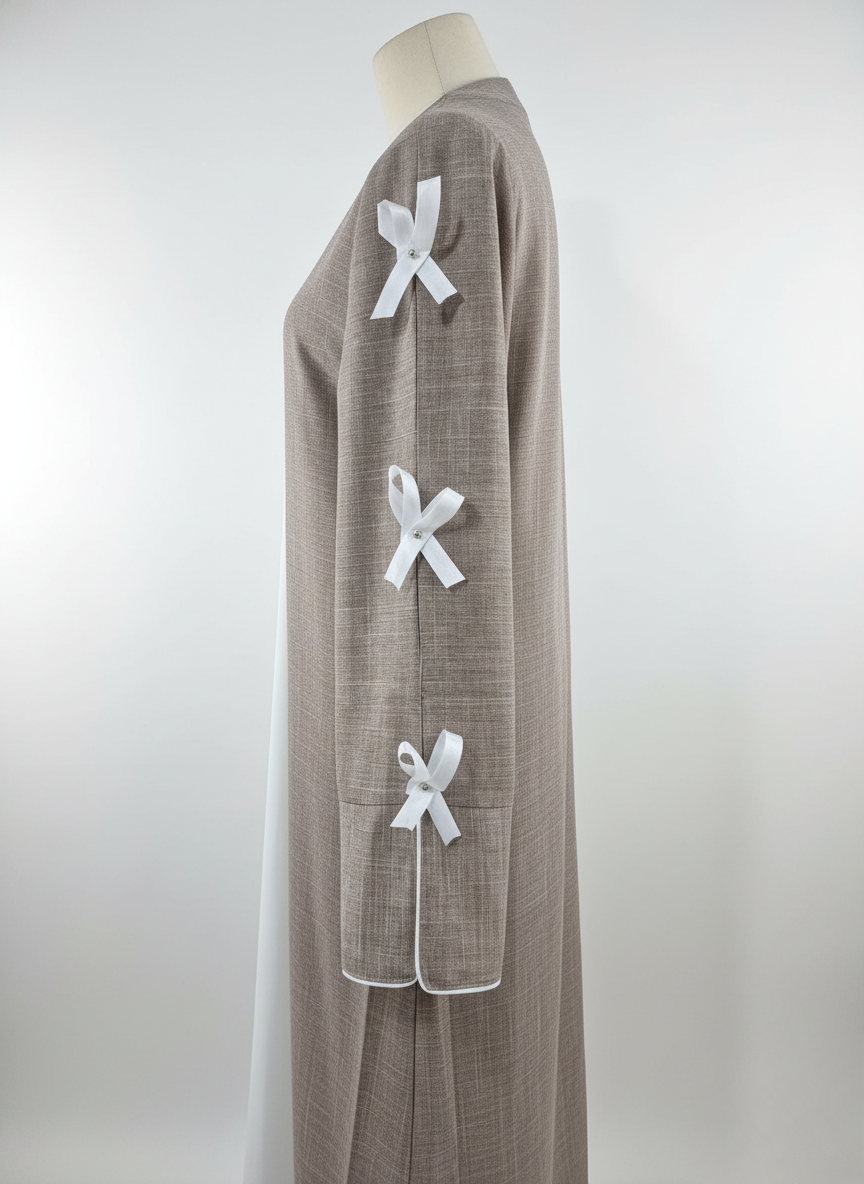 Chic Bow-Tie Sleeve Abaya