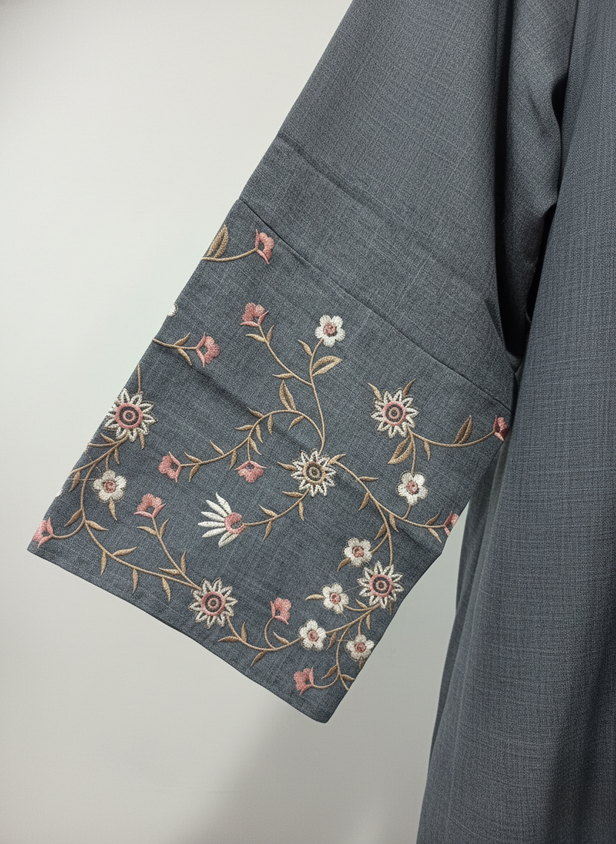 Denim Grace – Embroidered Sleeve