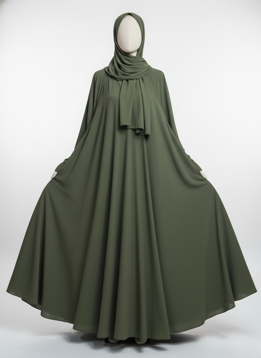 Elegant Umbrella-Cut Abaya