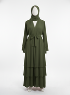 Sophisticated Plain Layered Abaya