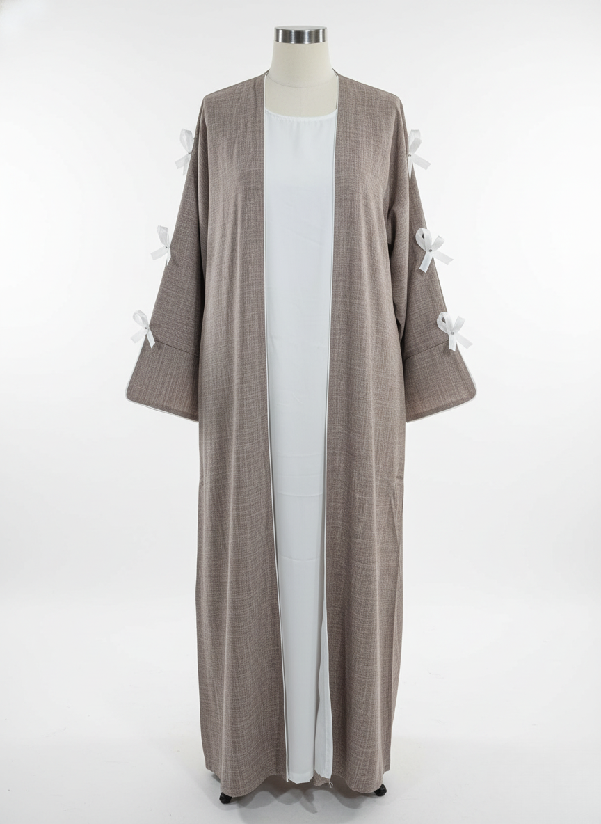 Chic Bow-Tie Sleeve Abaya