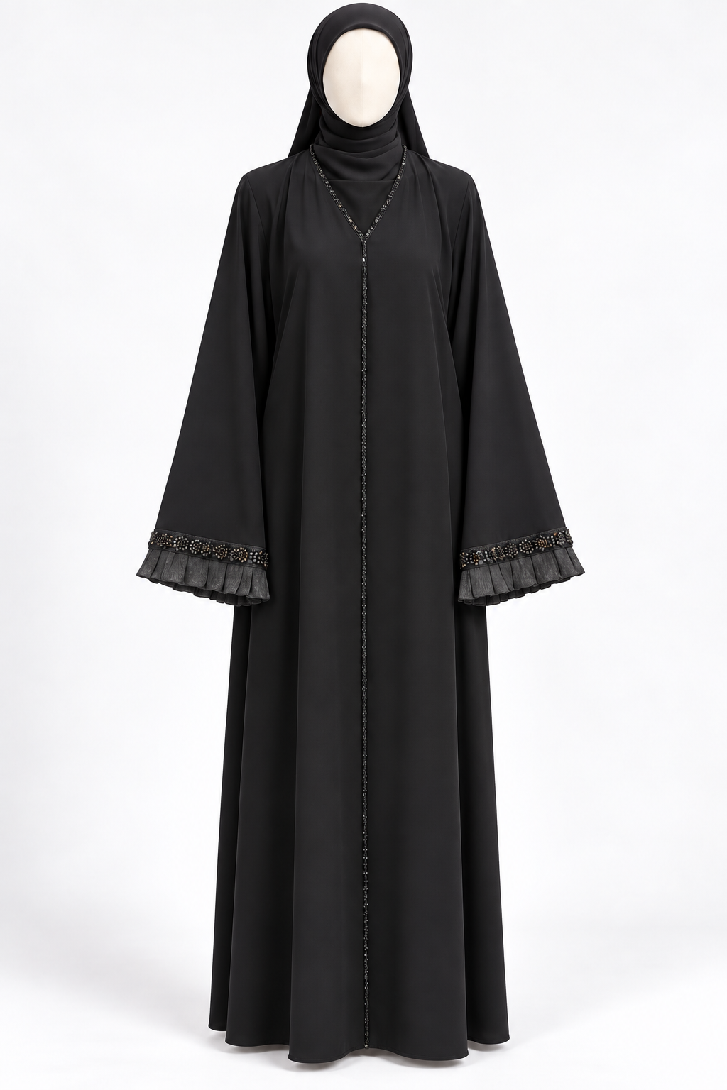 Navy Ruffle Abaya