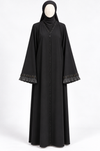 Navy Ruffle Abaya