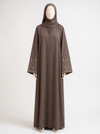 Zahra Brown Blossom Abaya Set