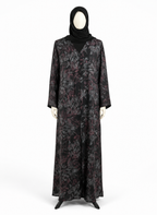 Blush Blossom Black Printed Abaya