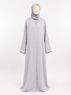 Elegant Light Gray Plain Abaya