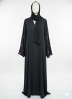 Elegant Black with Sleeve-Only Bow Accent