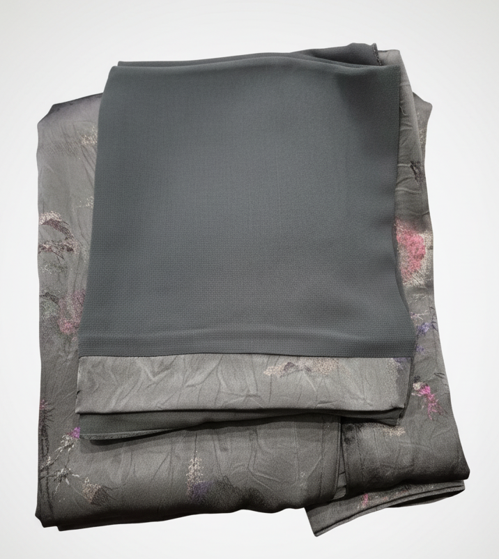 Elegant Self Print Gray Abaya