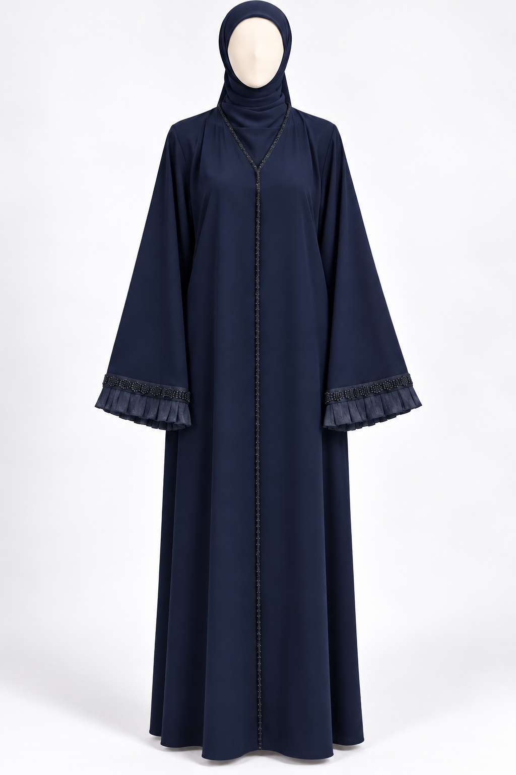 Navy Ruffle Abaya