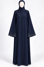 Navy Ruffle Abaya