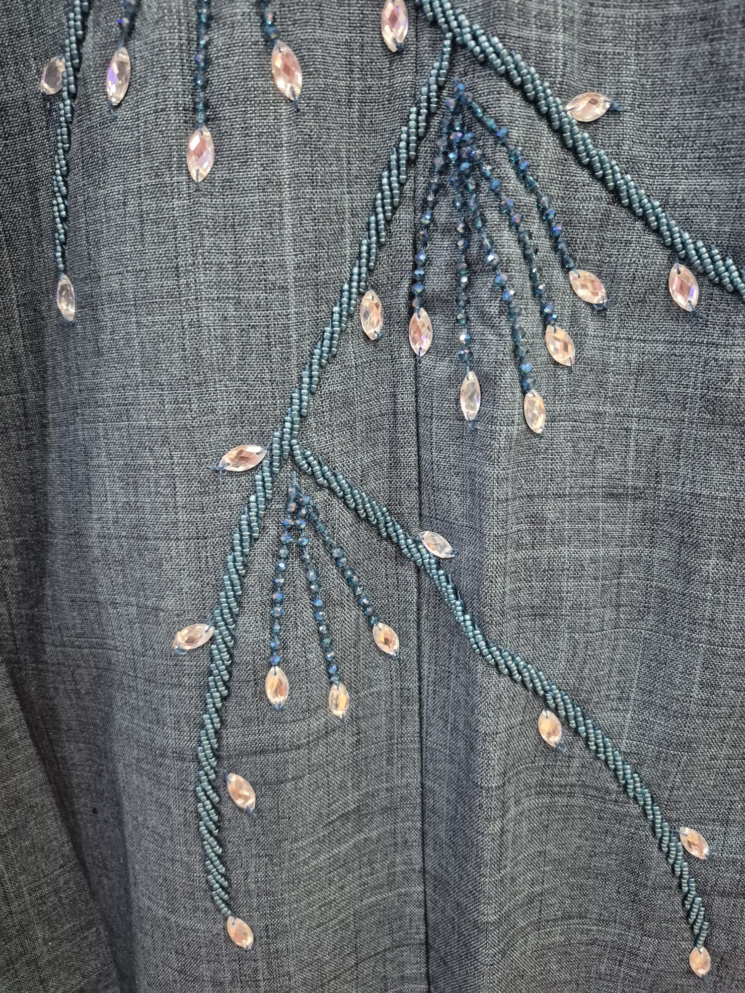 Blue Front beaded