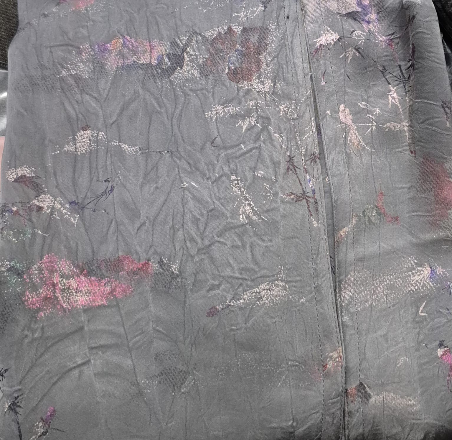 Elegant Self Print Gray Abaya