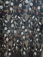 Black and Brown Floral Embroidery