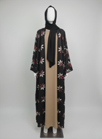 Full Floral Black & Brown Abaya