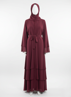 Sophisticated Plain Layered Abaya