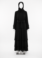 Sophisticated Plain Layered Abaya