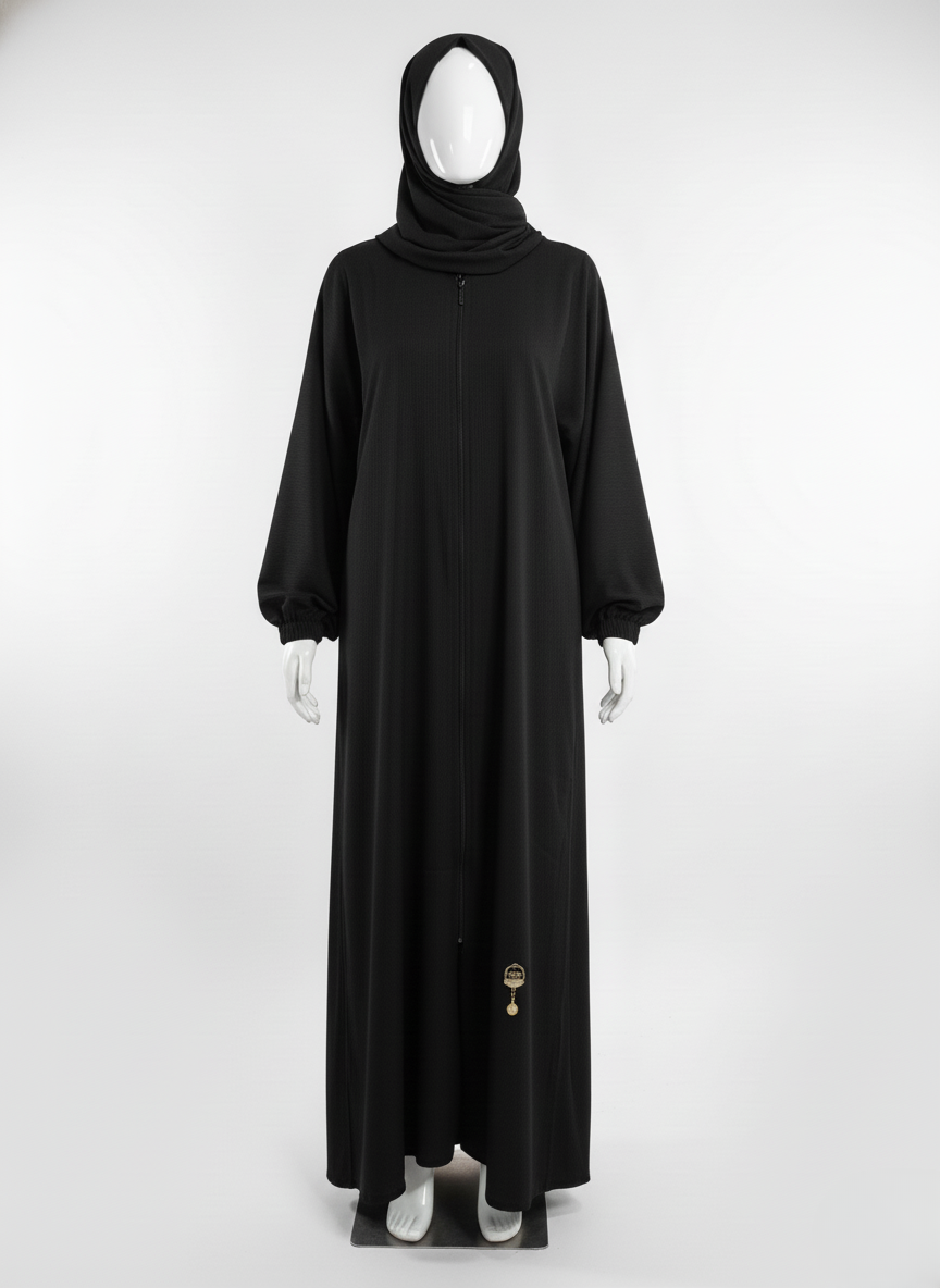 The Everyday Essential: Front Zipped Plain Abayas