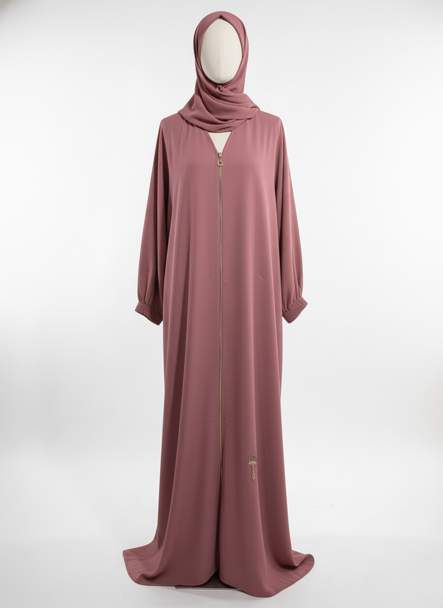 The Everyday Essential: Front Zipped Plain Abayas