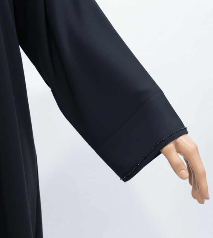 Midnight Bloom Colored Ribbon Floral Abaya