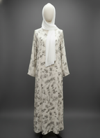 Petal Flow Self-Print Abaya