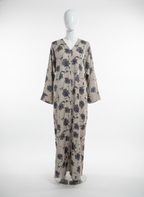 Soft Bloom Self-Print Floral Abaya