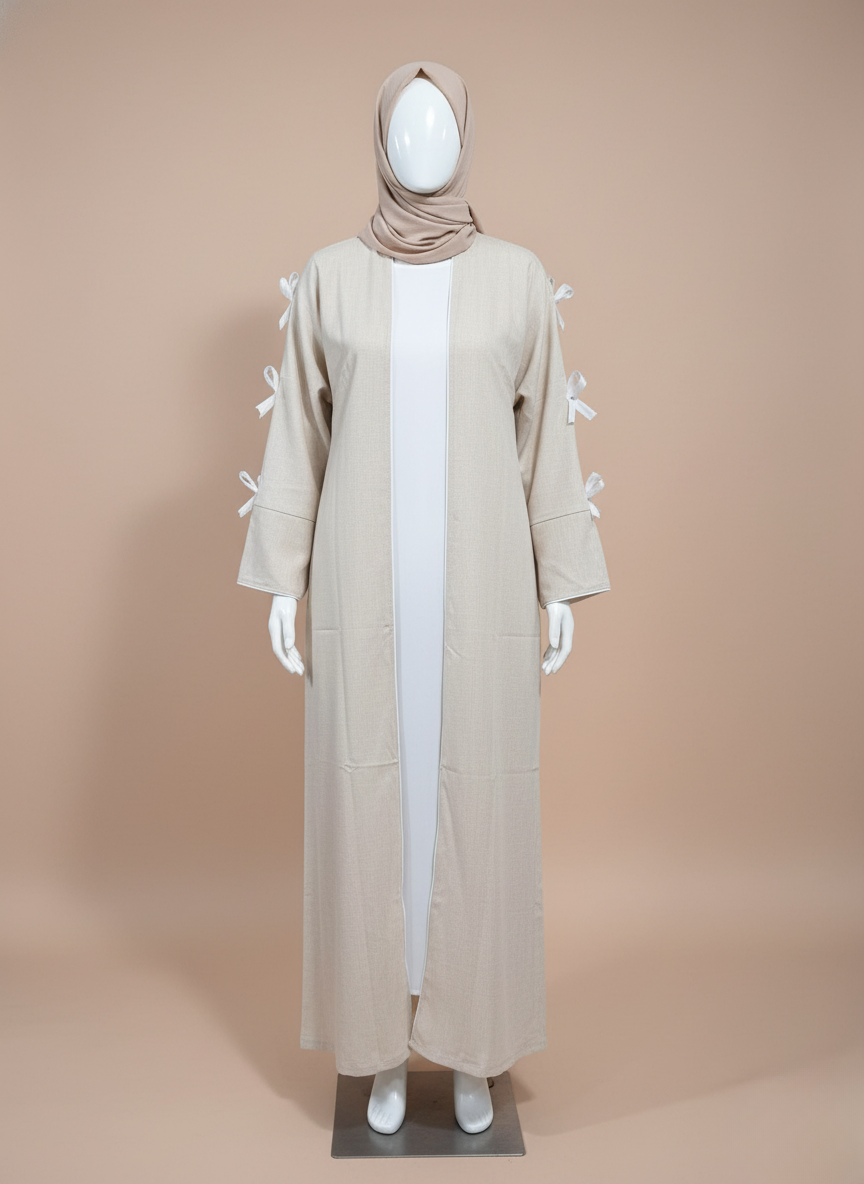 Chic Bow-Tie Sleeve Abaya