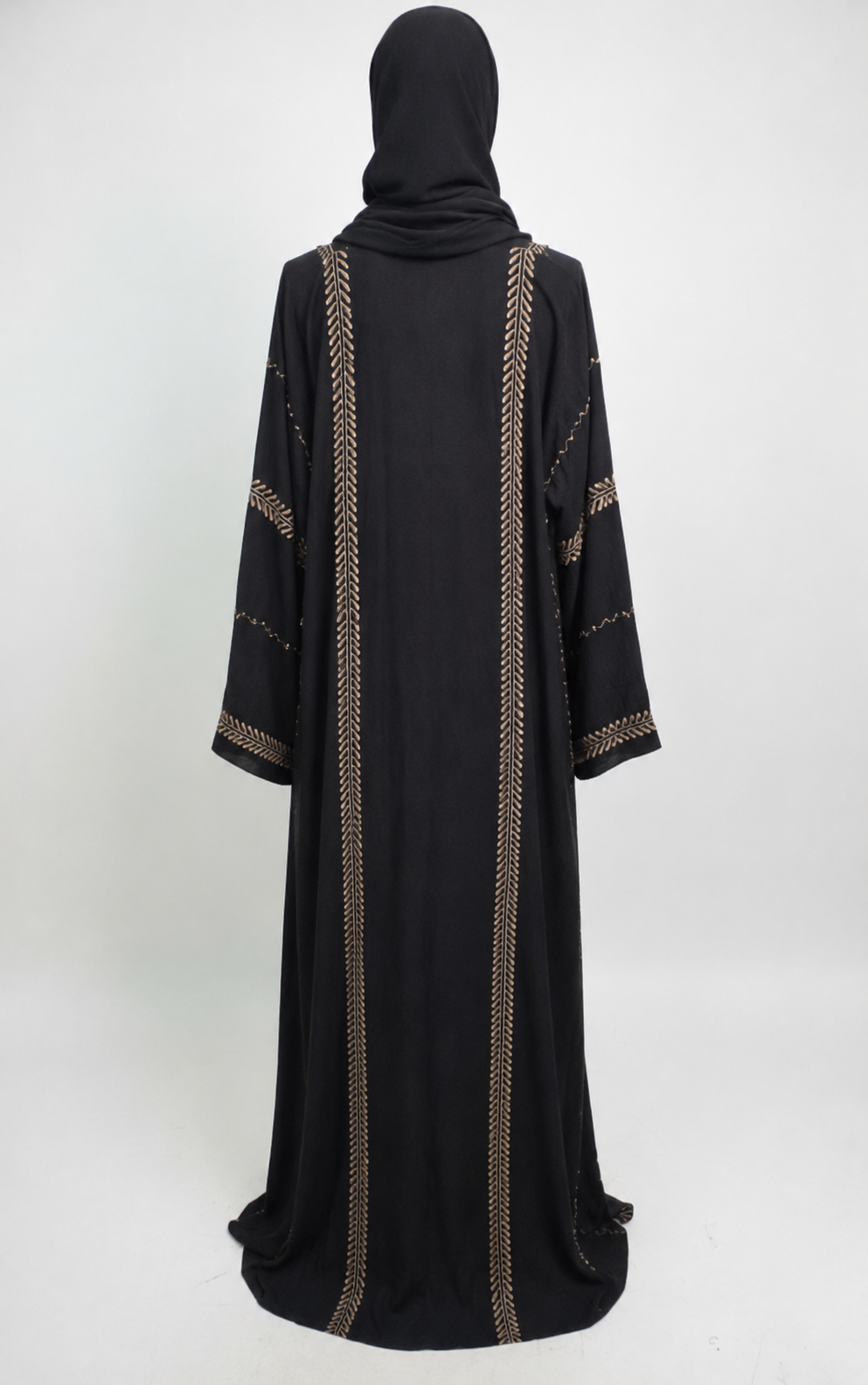 Leaf Motif Embroidered Abaya