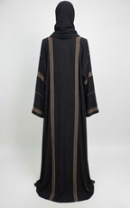 Leaf Motif Embroidered Abaya